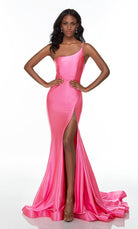 UNK-61159. Long Fitted Dresses, One Shoulder, Fit N Flare image 5