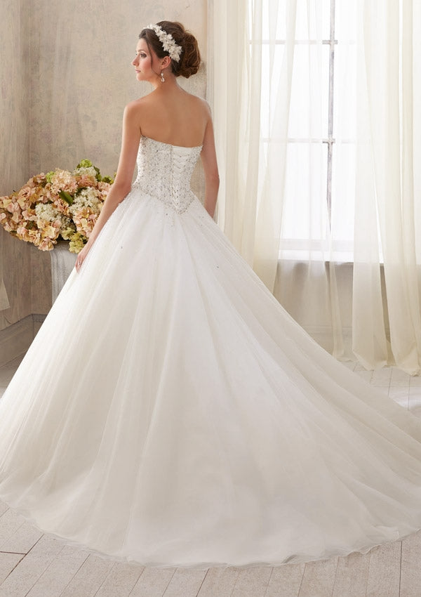 UNK-Sparkling Crystal Beading on Tulle Morilee Bridal image 2