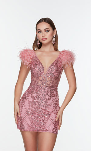 UNK-4501. Short, Plunging Neckline, Straight image 12