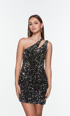 UNK-4603. Short, One Shoulder, Straight, Closed Back image 2