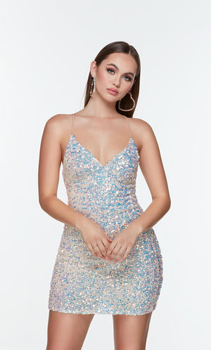 UNK-4542. Short, V-neck, Straight, Strappy Back image 5