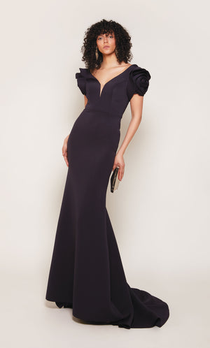 UNK-7066. Long, Plunging Neckline, Fit N Flare image 7