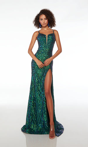 UNK-61577. Long, Plunging Neckline, Straight image 0