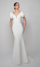 UNK-7066. Long, Plunging Neckline, Fit N Flare image 4