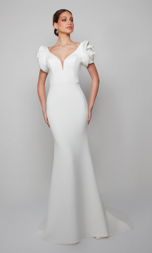 UNK-7066. Long, Plunging Neckline, Fit N Flare image 4