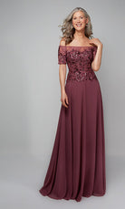 UNK-27566. Long, Off The Shoulder, A-line, Closed Back image 0