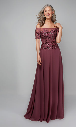 UNK-27566. Long, Off The Shoulder, A-line, Closed Back image 0
