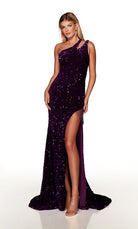 UNK-61334. Long, One Shoulder, Straight, Closed Back image 7