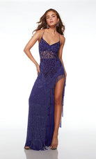 UNK-61586. Long, V-neck, Straight, Lace-up Back image 2