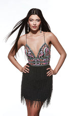UNK-4801. Short, V-neck, Straight, Strappy Back image 7