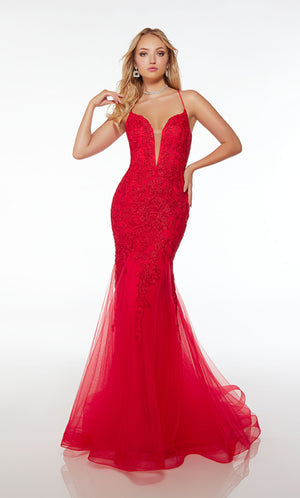 UNK-61478. Long, Plunging Neckline, Mermaid image 0