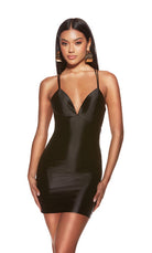 UNK-4856. Short, V-neck, Straight, Strappy Back image 2