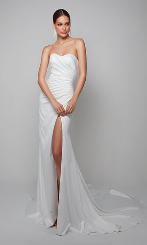 UNK-7057. Long, Sweetheart Neckline, Straight image 4