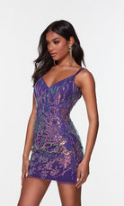 UNK-4535. Short, V-neck, Straight, Strappy Back image 0