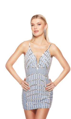 UNK-84007. Short, Plunging Neckline, Straight image 0