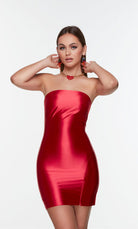 UNK-4529. Short, Strapless, Straight, Lace-up Back image 6