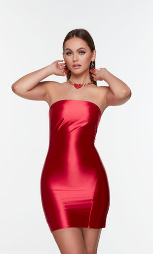 UNK-4529. Short, Strapless, Straight, Lace-up Back image 6