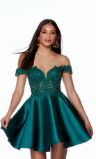 UNK-3141. Short, Off The Shoulder, A-line, Closed Back image 2