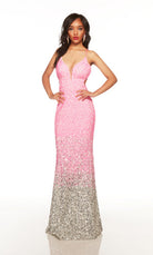UNK-61338. Long, Plunging Neckline, Fit N Flare image 3