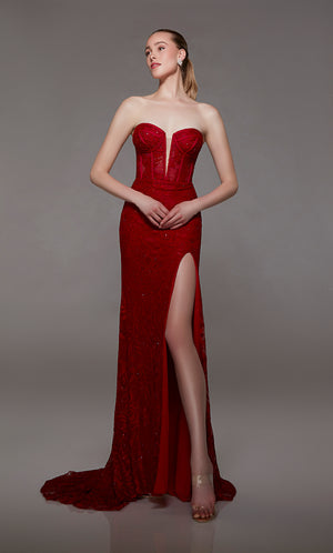 UNK-1804. Long, Sweetheart Neckline, Straight image 5