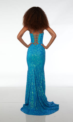 UNK-61618. Long, Plunging Neckline, Fit N Flare image 4