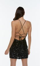 UNK-4542. Short, V-neck, Straight, Strappy Back image 6