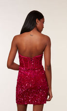 UNK-4745. Short, Strapless, Straight, Lace-up Back image 1