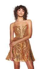 UNK-3783. Short, Plunging Neckline, A-line image 7