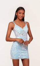 UNK-4763. Short, Plunging Neckline, Straight image 0
