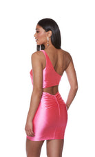 UNK-4705. Short, One Shoulder, Straight, Cutout Back image 1