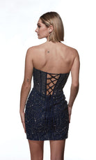 UNK-4861. Short, Strapless, Straight, Lace-up Back image 4