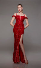 UNK-1777. Long, Plunging Neckline, Straight Silhouette image 0