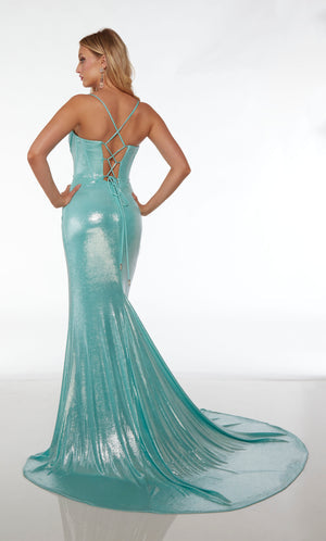 UNK-61490. Long, Sweetheart/Cowl Neckline, Fit N Flare, Strappy Back image 4