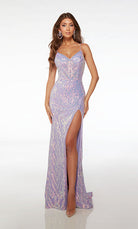 UNK-61655. Long, V-neckline, Straight, V-shaped Back image 0