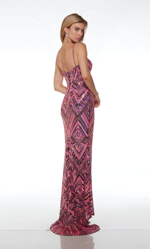 UNK-61481. Long, Plunging Neckline, Straight image 1
