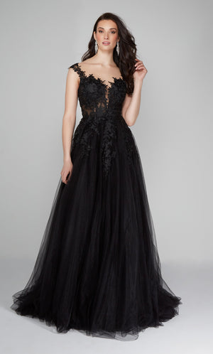 UNK-Wedding Dress: 5090. Long, Plunging Neckline, Medium Fullness image 8