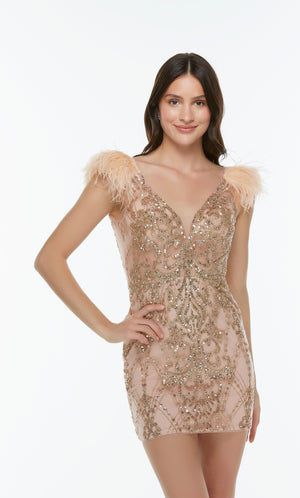 UNK-4501. Short, Plunging Neckline, Straight image 13
