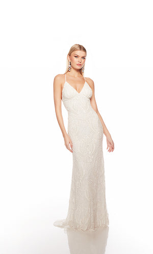 UNK-88006. Long, V Neckline, Straight, Open Back image 3