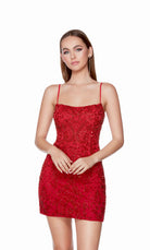 UNK-4509. Short, Square Neckline, Straight image 2
