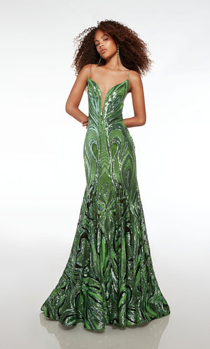 UNK-61564. Long, Plunging Neckline, Fit N Flare image 3