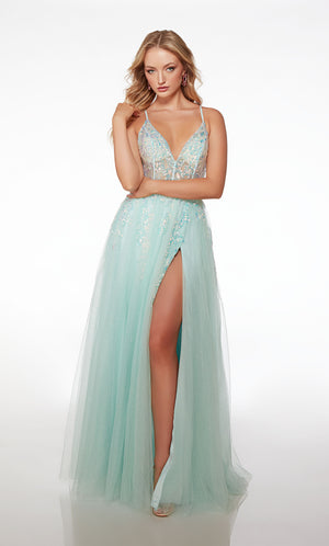UNK-61562. Long, V-neck, A-line, Open Back image 3