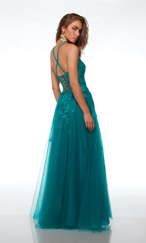 UNK-61541. Long, Scooped Neckline, A-line, Strappy Back image 1