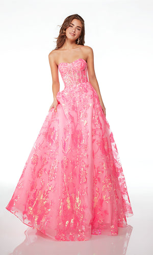 UNK-61515. Long, Strapless, Ballgown, Lace-up Back image 3