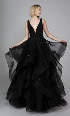 UNK-7040. Long Bridal Gown, Plunging Neckline, Ball Gown image 5
