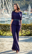 UNK-27576. Long, Scoop Neck, Jumpsuit, Closed Back image 1