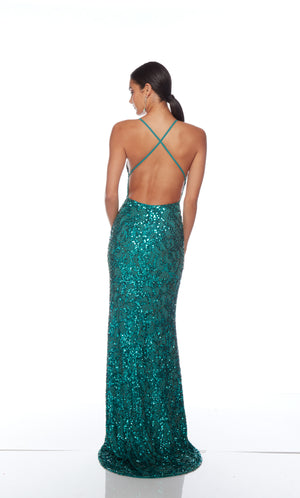 UNK-88009. Long, V Neckline, Straight, Open Back image 11