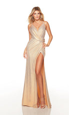 UNK-61425. Long, Plunging Neckline, Straight image 3