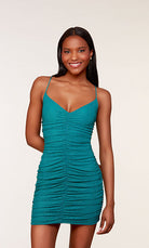 UNK-4730. Short, V-neck, Straight, Strappy Back image 7
