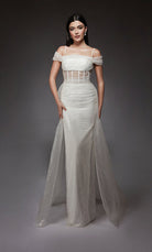 UNK-7101. Long, Off The Shoulder, Straight, Open Back image 5