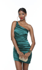 UNK-4566. Short, One Shoulder, Straight, Closed Back image 7